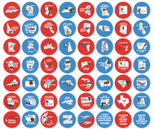 Load image into Gallery viewer, Tour The States Collectible 2.25 Buttons - All 54 Pack