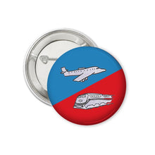 Load image into Gallery viewer, Tour The States Collectible 2.25 Individual Buttons Plane Vs. Train