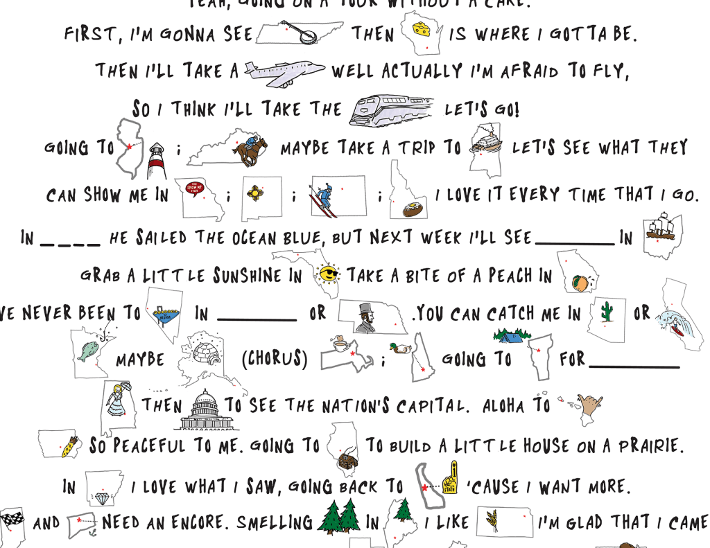 Tour The States Lyric Poster Tour the states lyric poster